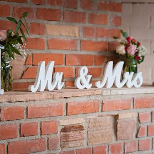 Mr Mrs Wedding Table Sign - White Wooden Letters