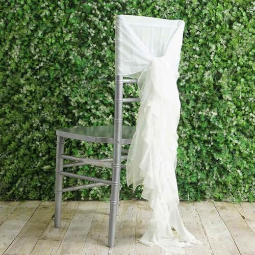 Premium Wedding Chiffon Chair Sashes Set Ivory