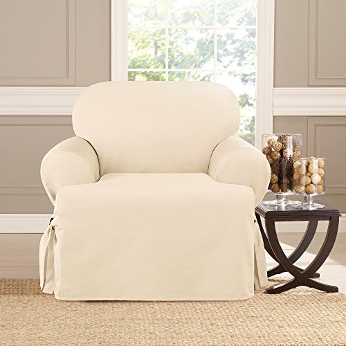 SureFit Heavyweight Cotton Chair Slipcover - Natural