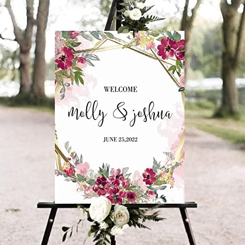 Alioyoit Wooden Wedding Welcome Sign 12x16 Inch