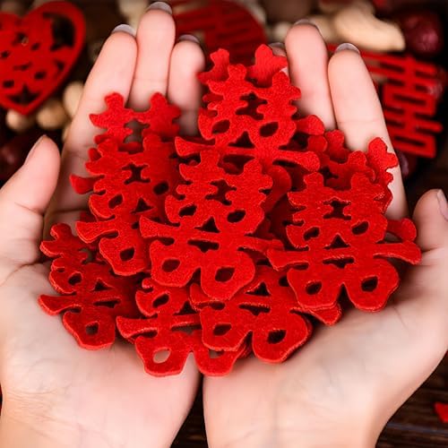 30pcs Traditional Shape Mini Double Happiness Wedding Decorations