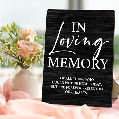 In Loving Memory Wedding Sign with Stand 8x11 Inch 1