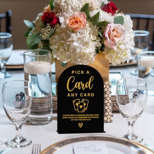 Acrylic Wedding Sign with Black Gold Design