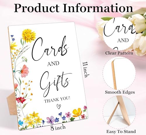 Wooden Tabletop Wedding Sign with Stand Pack of 1