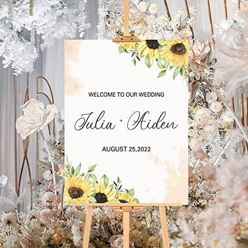 Customizable Luxury Wood Wedding Welcome Sign 12x16 Inch 1