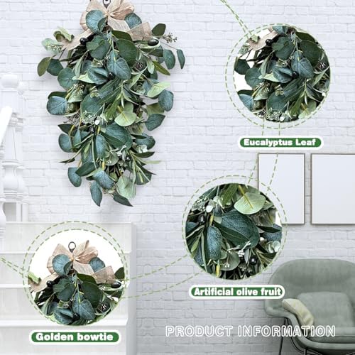 177 Inch Eucalyptus Leaf Wreath for Front Door