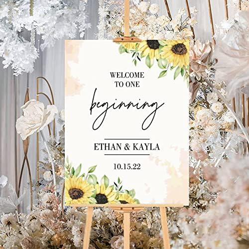 Alioyoit Personalized Wood Wedding Welcome Sign