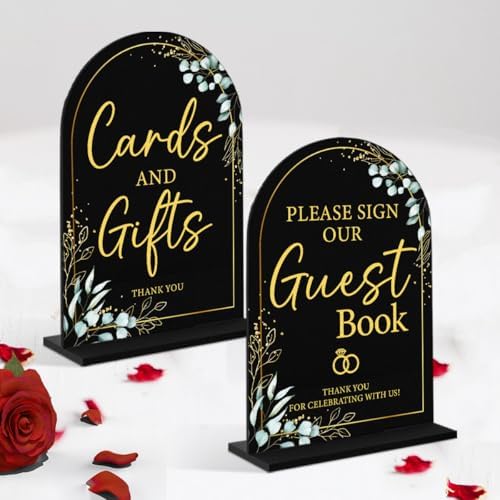 2-Piece Acrylic Wedding Sign Set for Ceremony Reception