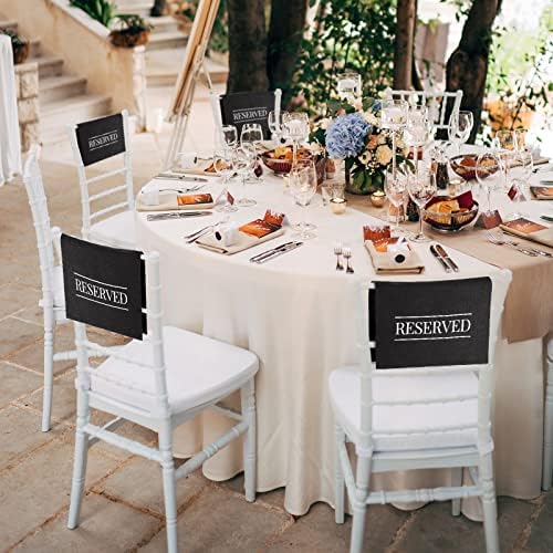 Buryeah 24 Piece Reserved Chair Signs Set Black White