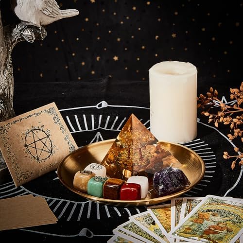 Hexagram Tarot Altar Plate Candle Holder with Decorative Tray