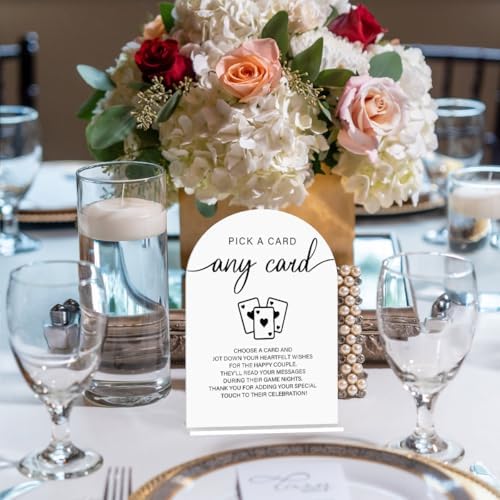Modern Acrylic Wedding Sign with Wooden Base