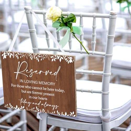 Rustic Wedding Memorial Sign with Ribbon