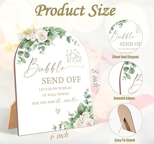 White Rose Bubble Wedding Reception Sign