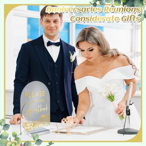 Chunful 4 Pc Clear Acrylic Wedding Sign with Stand