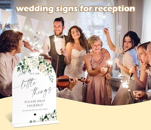 White Rose Its The Little Things Acrylic Wedding Sign