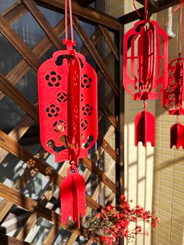 4PCS 17inch Red Lanterns for Chinese New Year Decorations