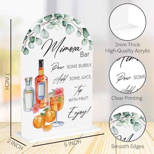 Wingteca Mimosa Bar Sign Wedding Decor Arch 7x5 Inches