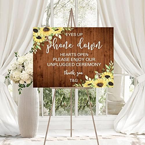Custom Wooden Wedding Welcome Sign with Sunflower Design