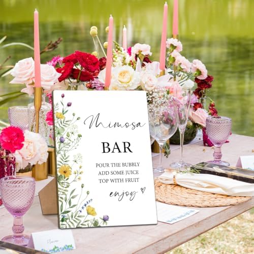 Mimosa Bar Bridal Shower Sign 8x11 with Stand