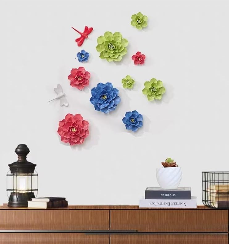 3D Ceramic Flower Wall Art Sculpture by Bi-Sonic Lee
