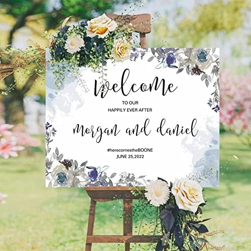 Alioyoit Elegant Rustic Wooden Wedding Welcome Sign