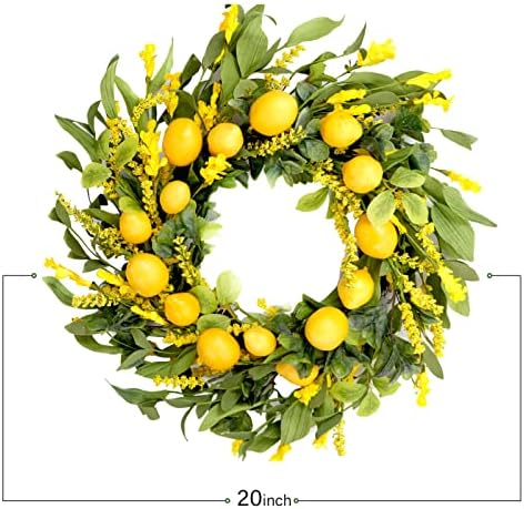 TEMPUS 20 Inch Artificial Lemon Wreath