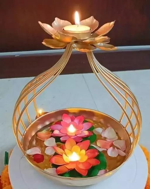Handcrafted Diya Shape Flower Decorative Urli Bowl