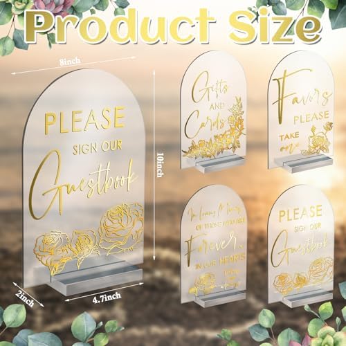 Chunful 4 Pc Clear Acrylic Wedding Sign with Stand