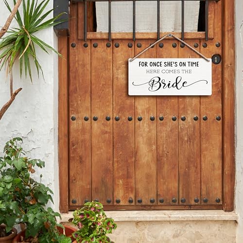 Here Comes the Bride Wood Sign for Wedding 12x6