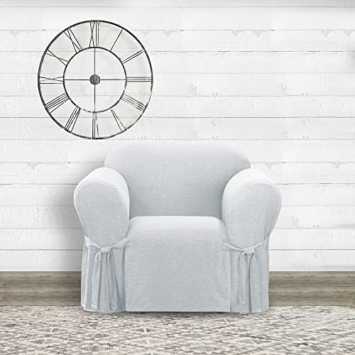 SureFit Farmhouse Basketweave Chair Slipcover with Ties