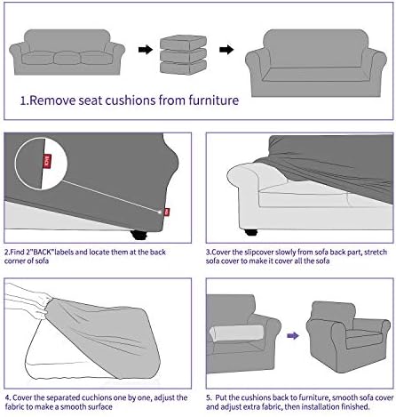 2 Piece Chair Covers for Living Room with Arms