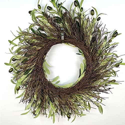 20 Inch Artificial Olive Wreath with Fruits