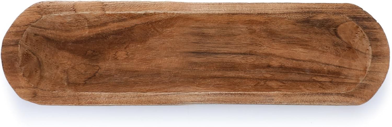 Xaatren Large Wooden Dough Bowl Decor Rustic 20x6 Inch Brown