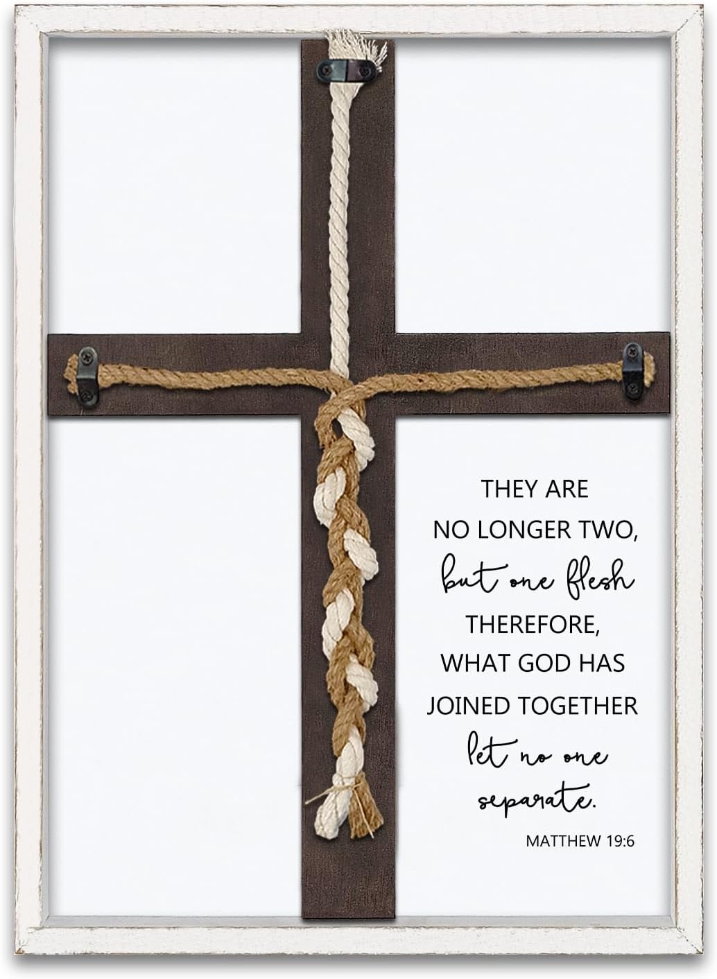 Matthew 196 Wedding Unity Cross Wall Decor White