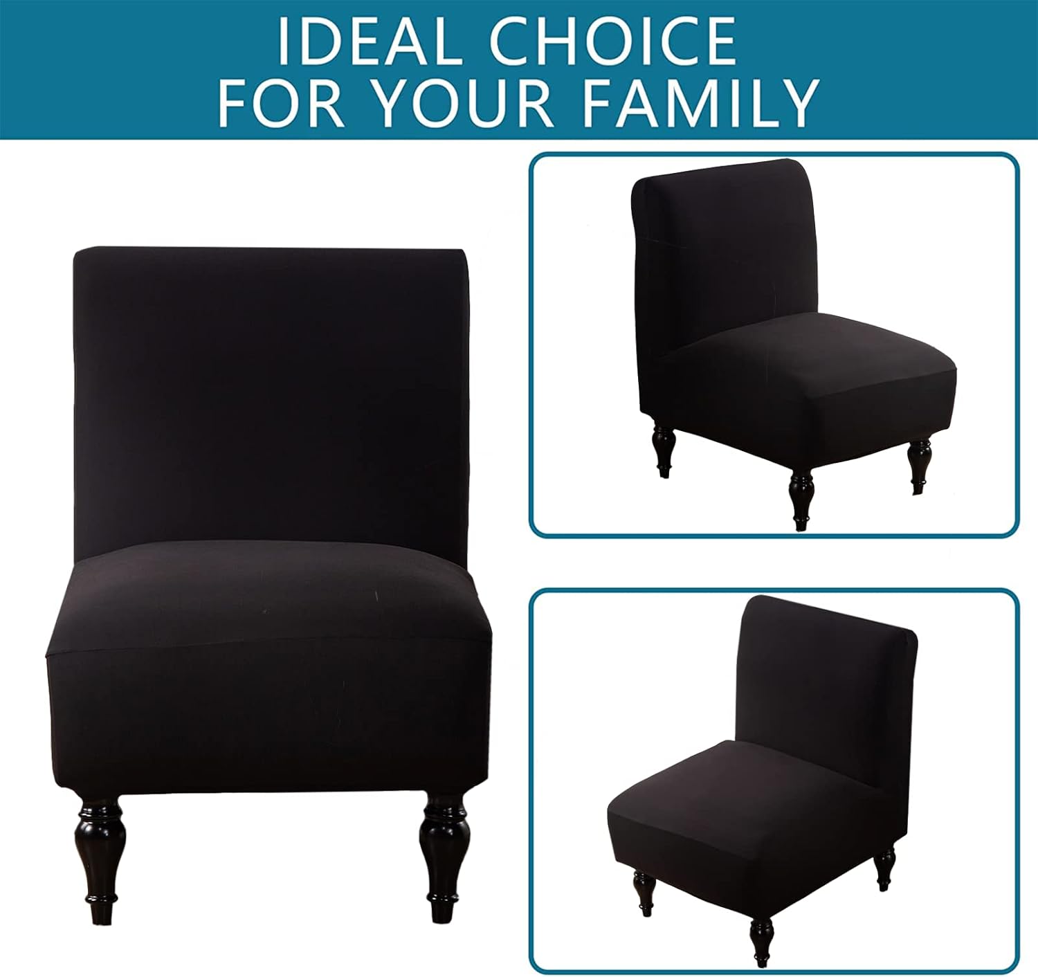 SHILINTONG Armless Chair Cover Spandex Jacquard
