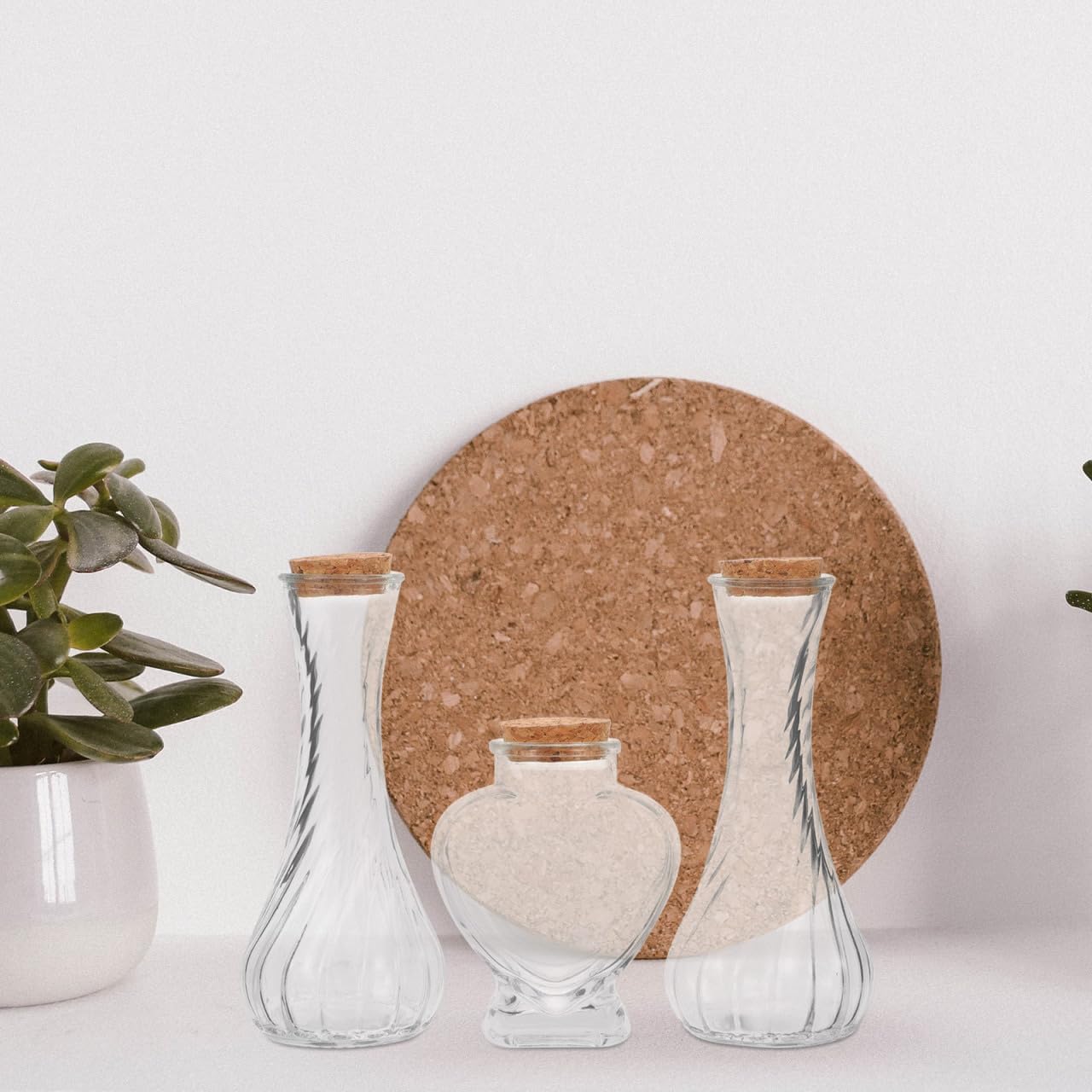PRETYZOOM Decorative Glass Sand Ceremony Bottle Set 3pcs