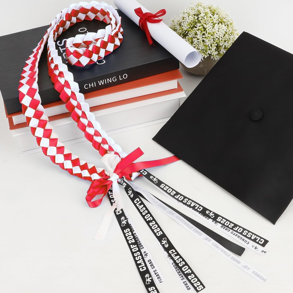 2025 Graduation Lei Accessories Red White