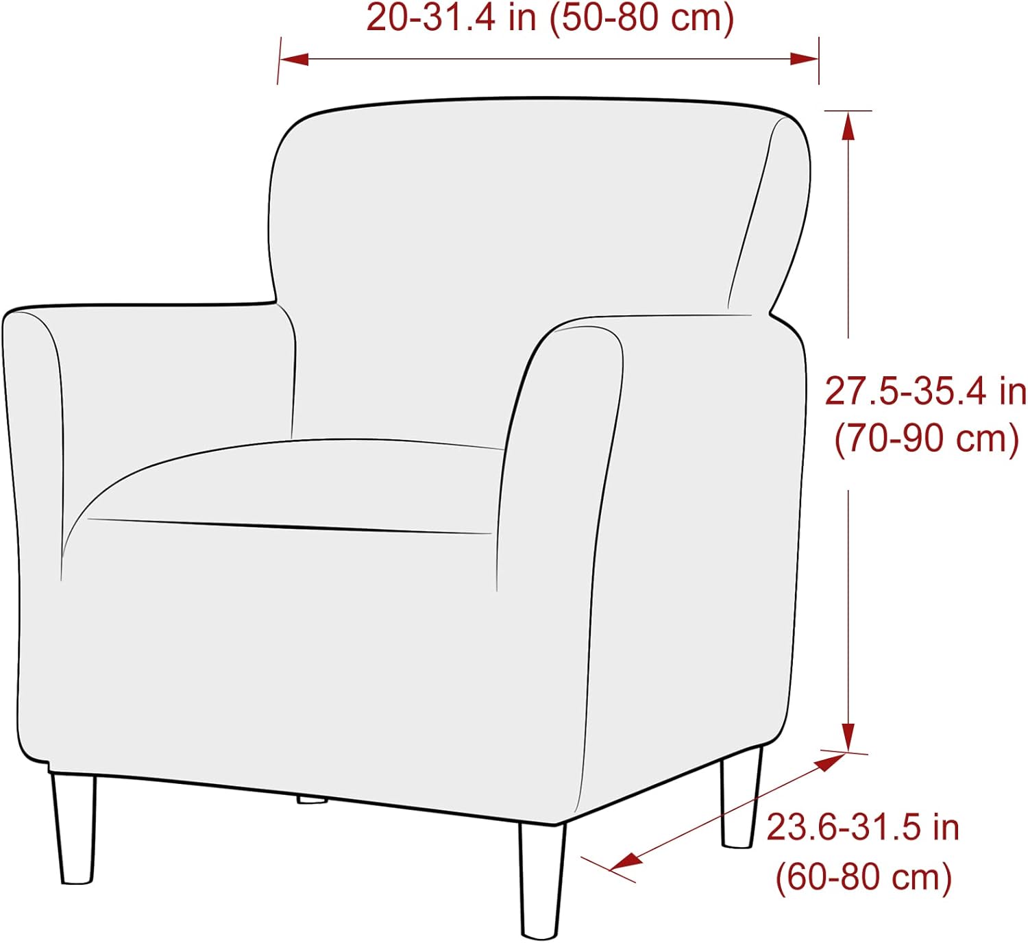 LiveGo Stretch Armchair Slipcover 1-Piece Modern