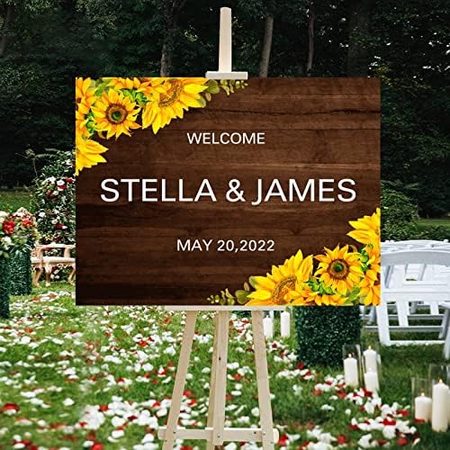Alioyoit Wedding Welcome Sign with Sunflowers 1