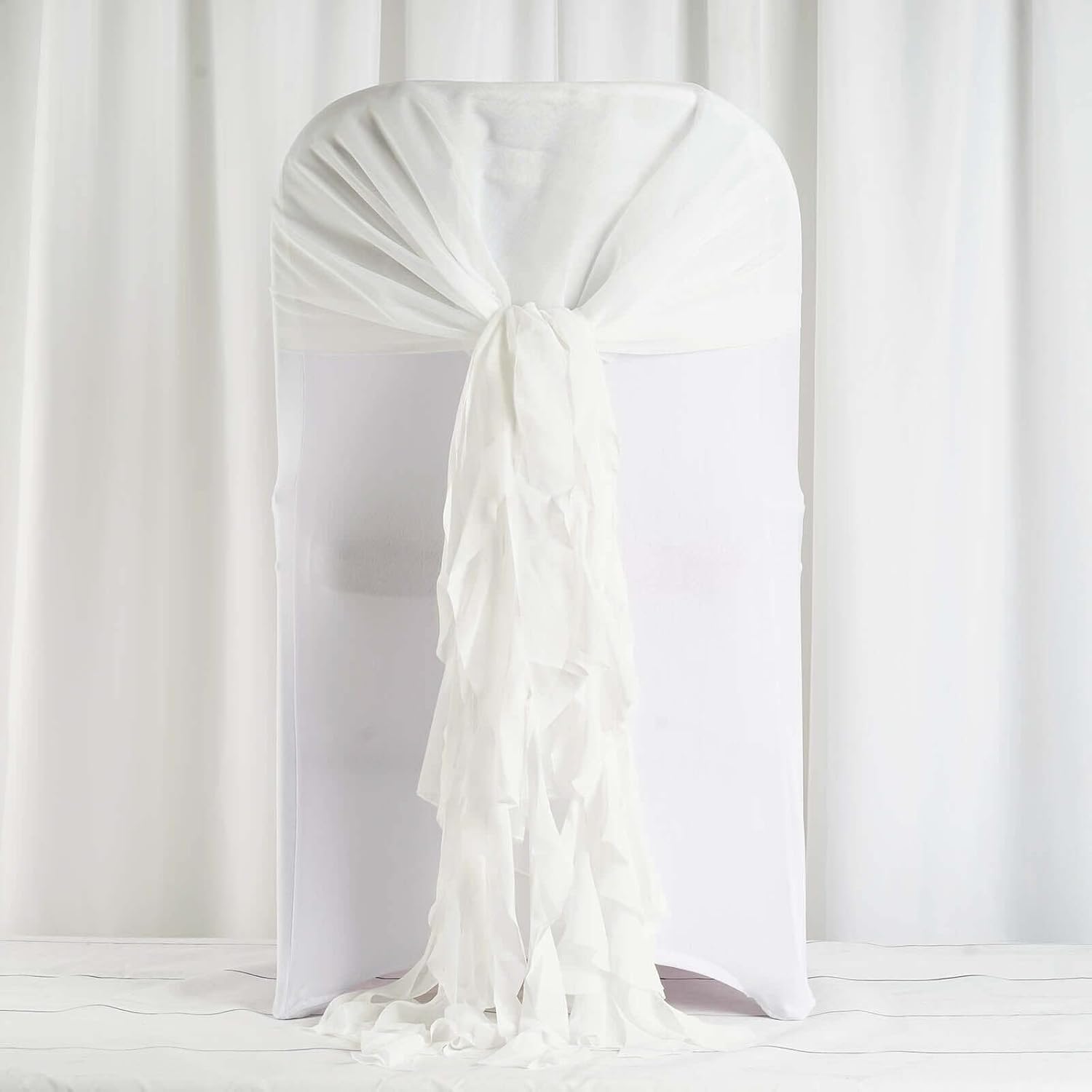 Premium Wedding Chiffon Chair Sashes Set Ivory