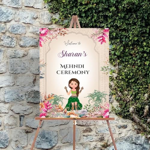 Indian Mehndi Ceremony Welcome Sign Board