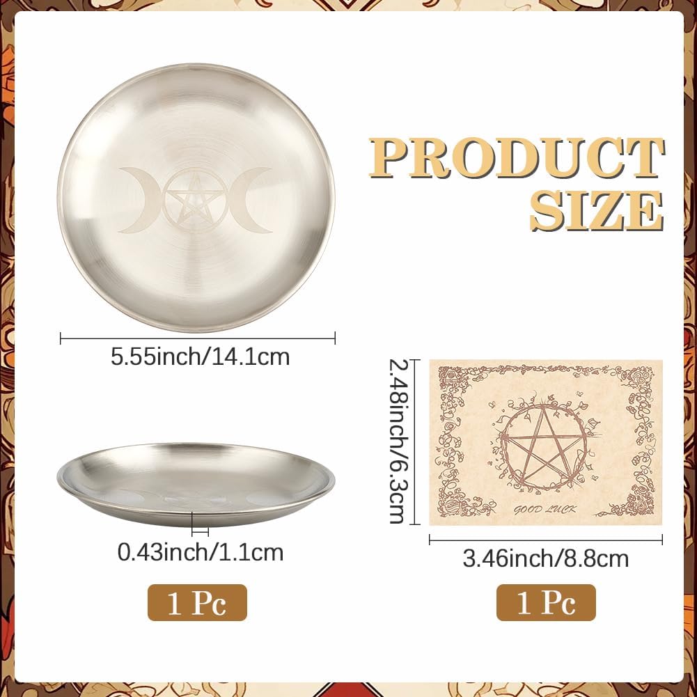 CREATCABIN Moon Pattern Stainless Steel Altar Bowl