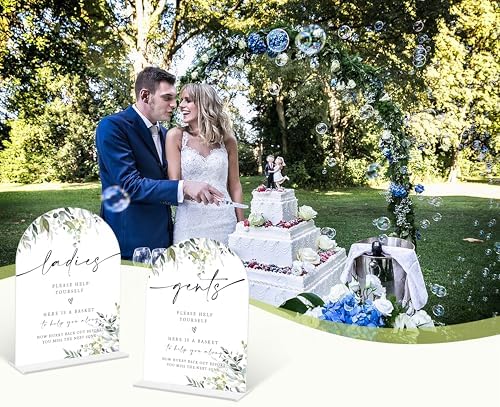 2 Pcs White Arch Wedding Signs for Ceremony and Reception