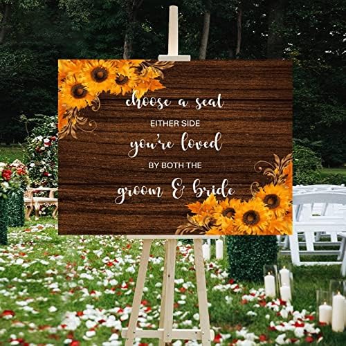 Custom Wedding Welcome Sign with Sunflowers