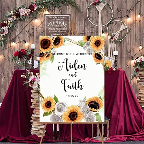 Alioyoit Personalized Wedding Welcome Sign 12x16 Inch