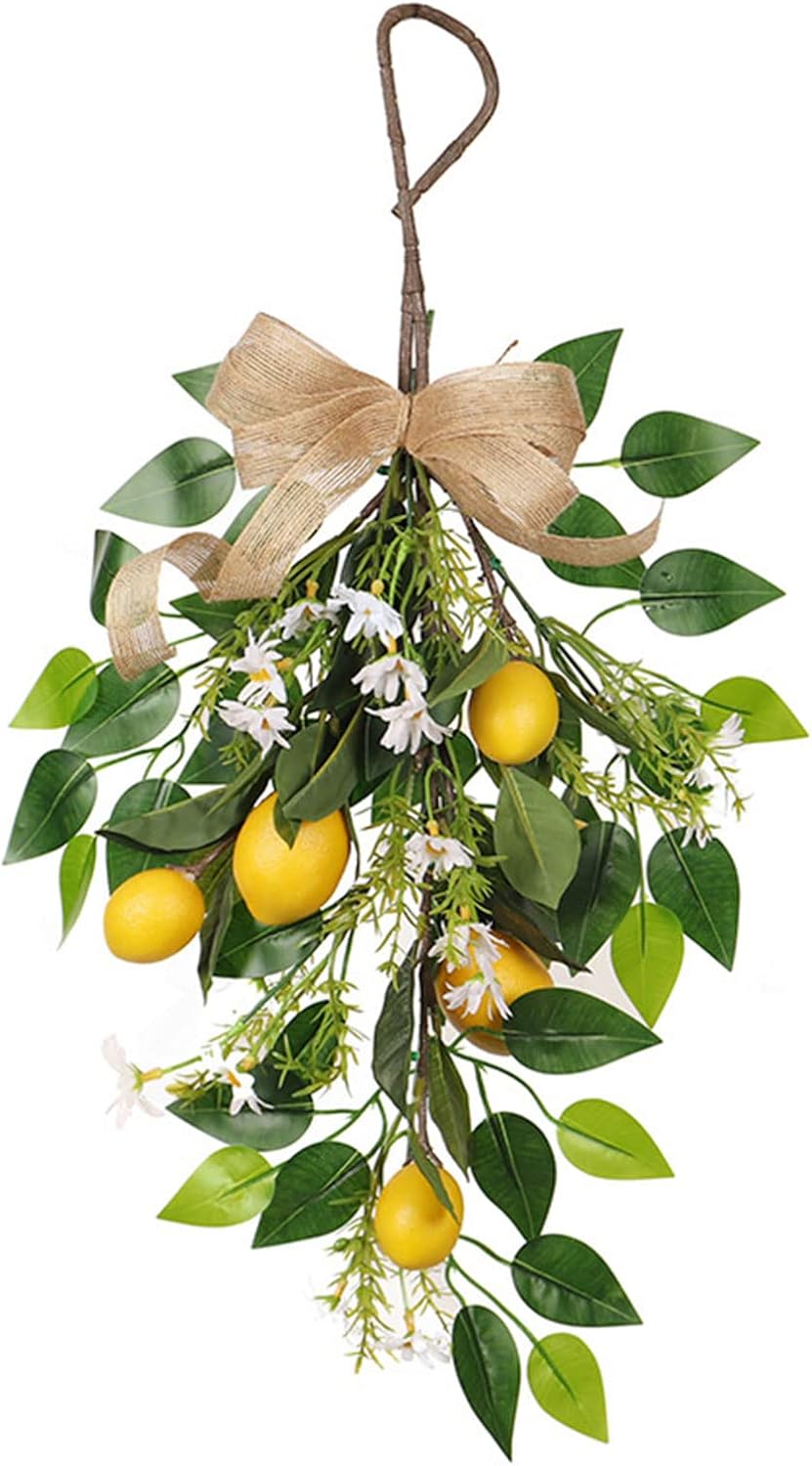 236in Artificial Lemon Daisy Swag Handmade