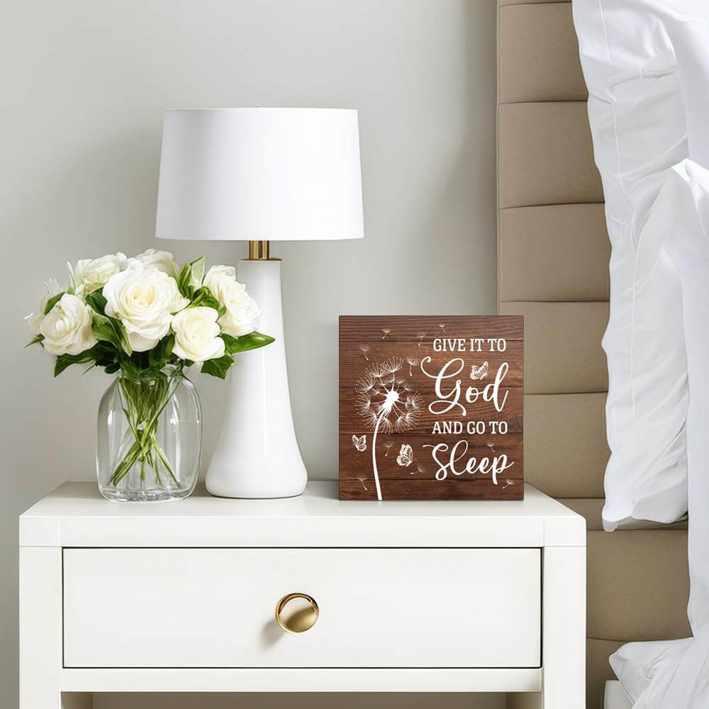 Give It To God And Go To Sleep Wooden Box Sign