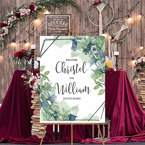 Alioyoit Personalized Wooden Wedding Welcome Sign