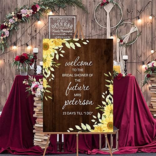 Alioyoit Rustic Wooden Wedding Welcome Sign