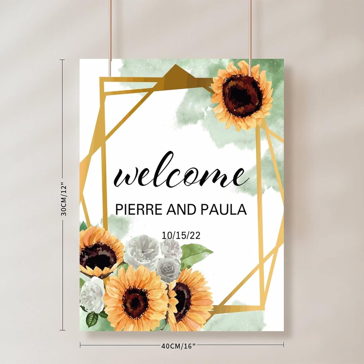 Alioyoit Wedding Welcome Sign 12x16 Inch Wood